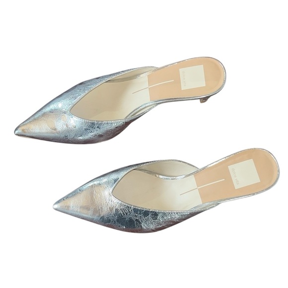 Dolce Vita Sarina Heels in Distressed Silver Leather size 8.5 - Picture 2 of 7